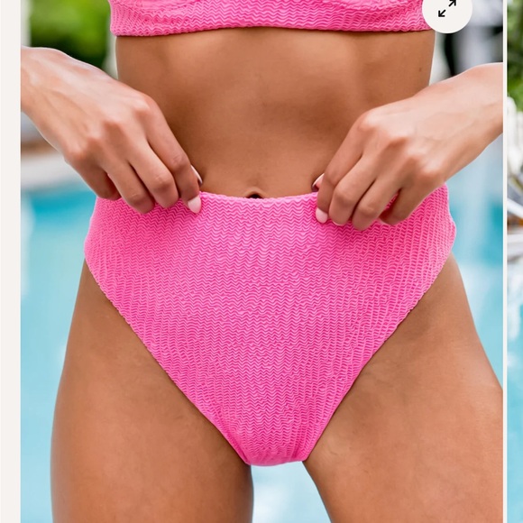 Watercolors by Kenny Rogers Pink Textured Bikini Bottom - Picture 2 of 2